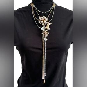 Vintage BETSY JOHNSON Snow Bunny Charm Necklace